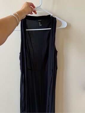 Forever 21 Black Sleeveless Maxi Cardigan Dress